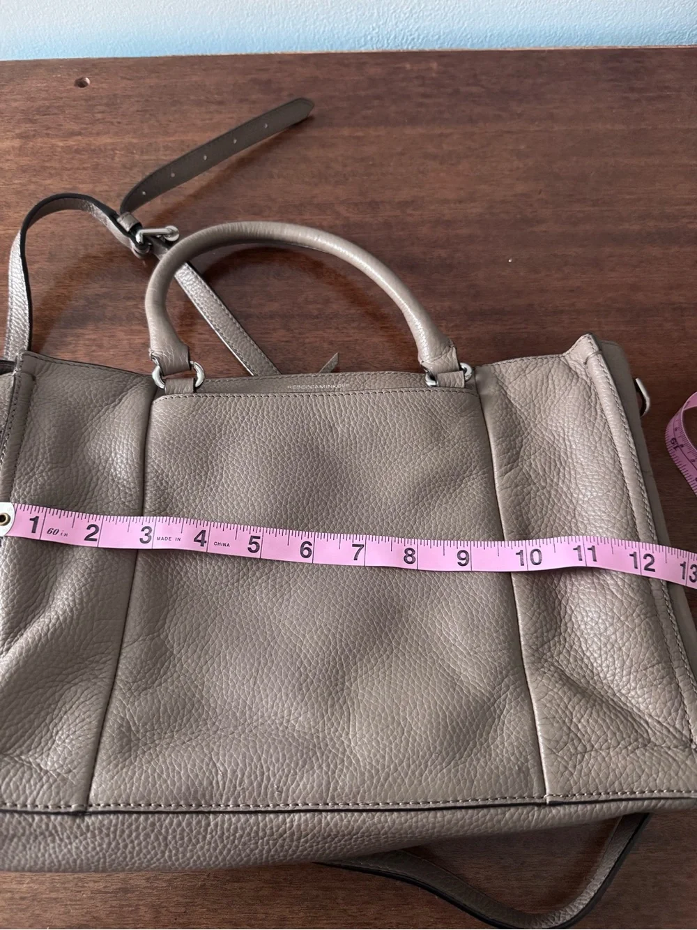 Rebecca Minkoff Pebbled Leather Shoulder Bag in Taupe